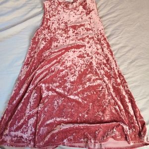 Pink velour gogo dress